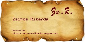 Zsiros Rikarda névjegykártya